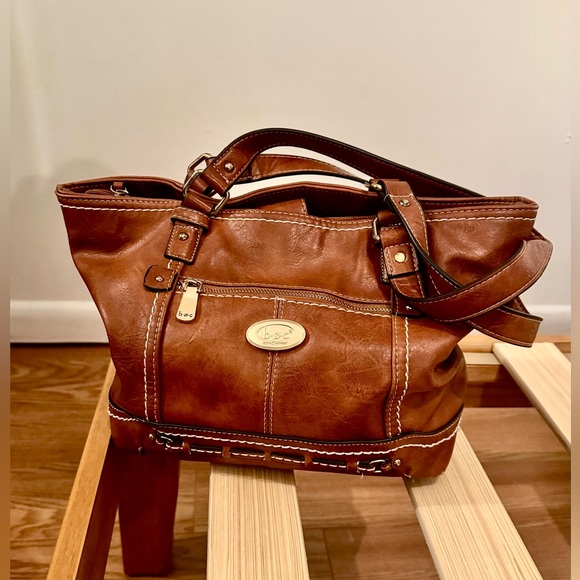 Born Concept Handbags - B.O.C. Brown Vegan Leather Tote Bag 
Everyday Carry EUC/Width 16/L 21